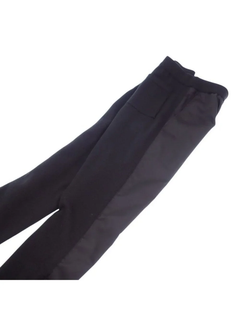 Prada Knit Contrast Nylon Pants 48 Wool Black